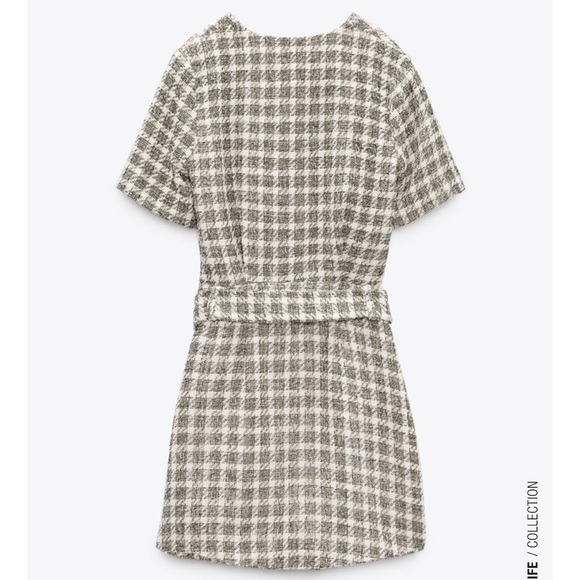 ZARA CUT OUT PLAID DRESS - Picture 10 of 15